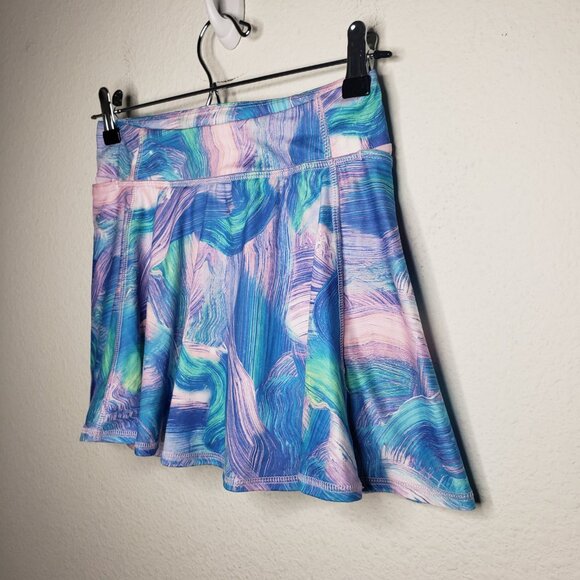 All in Motion Girls Sz L (10/12) Blue/ Pink Tennis Skirt w/ Side Pockets - Picture 2 of 7
